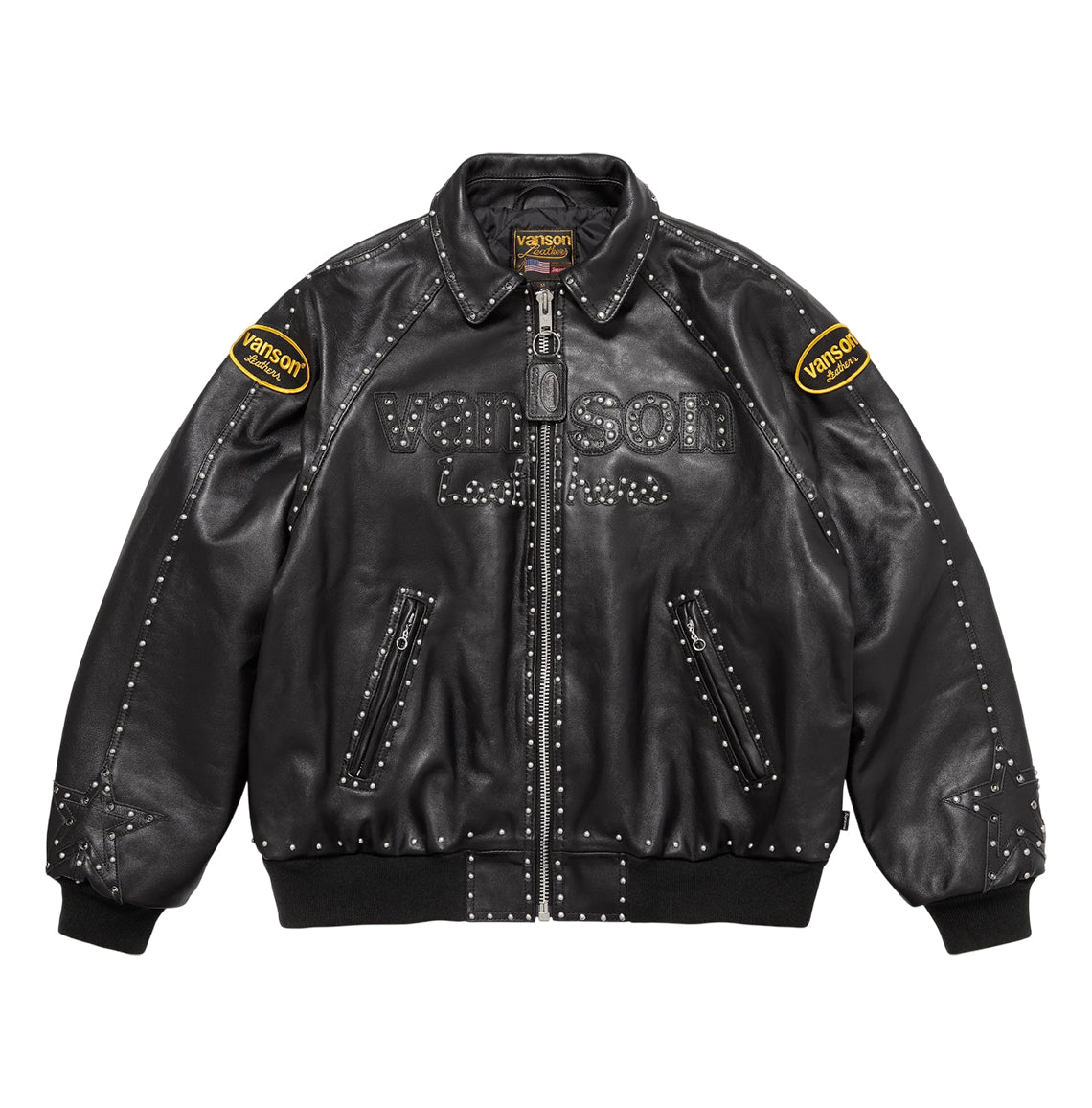 Supreme®/Vanson Leathers® Studded Leather Jacket (Black) - The Leather Fit