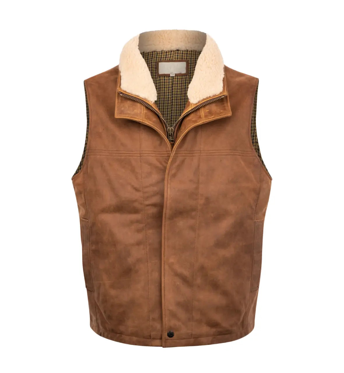 Mens Lone Pine Bourbon Classic Leather Vest The Leather Fit