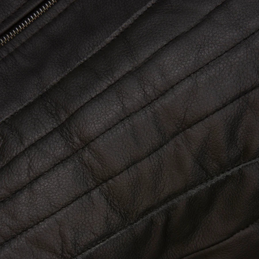 Black Quilted Leather Vest for Men The Leather Fit