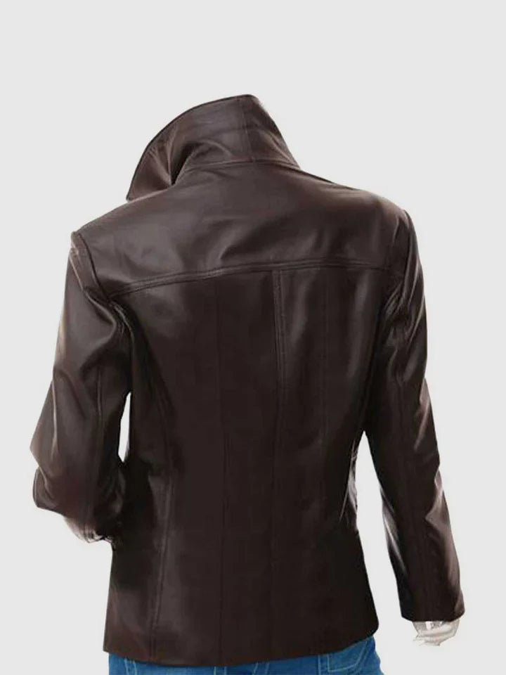 2 Button Brown Leather Coat The Leather Fit