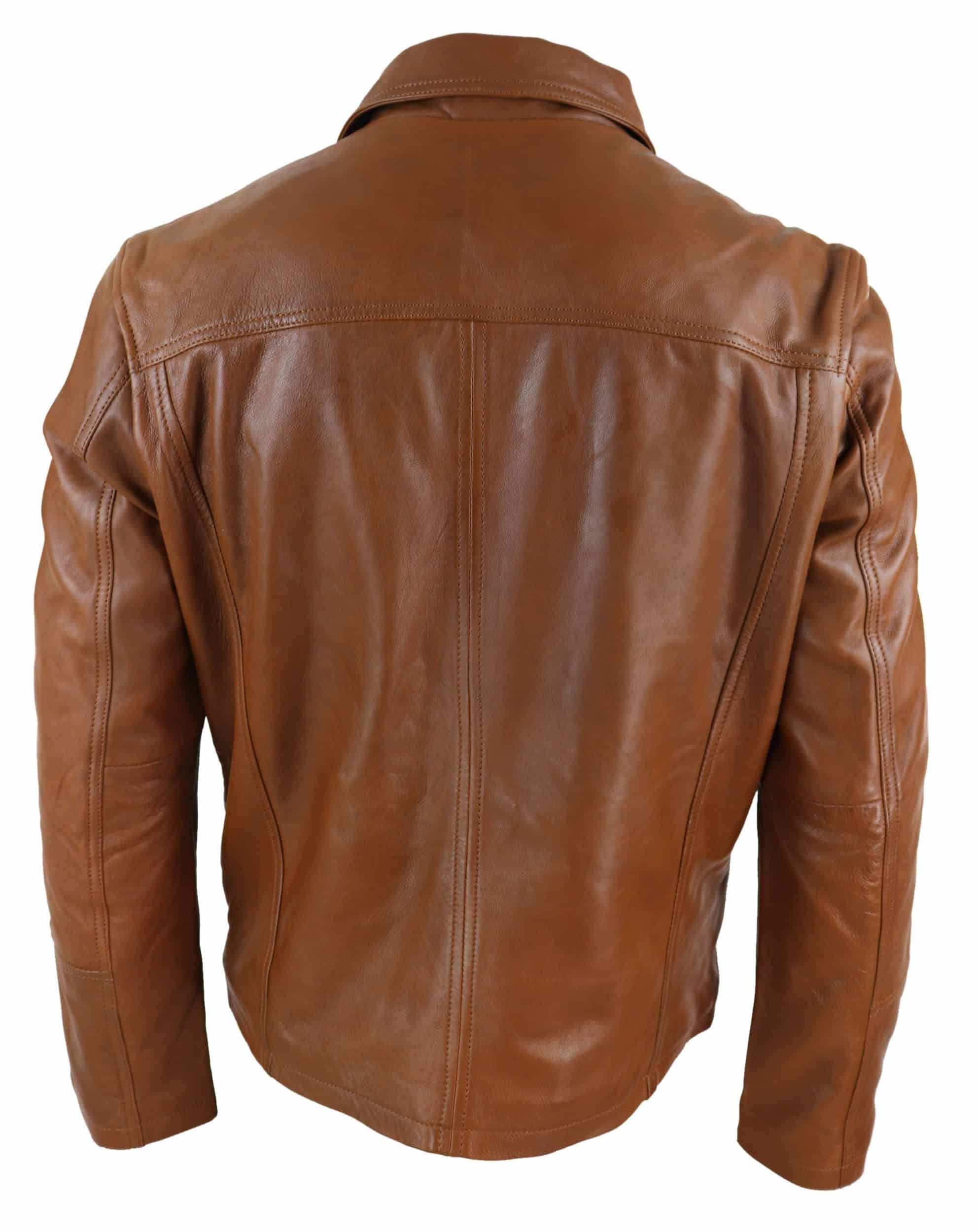 Real Leather Soft Nappab Tan Mens Jacket The Leather Fit