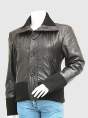 Black Bomber Leather Jacket The Leather Fit