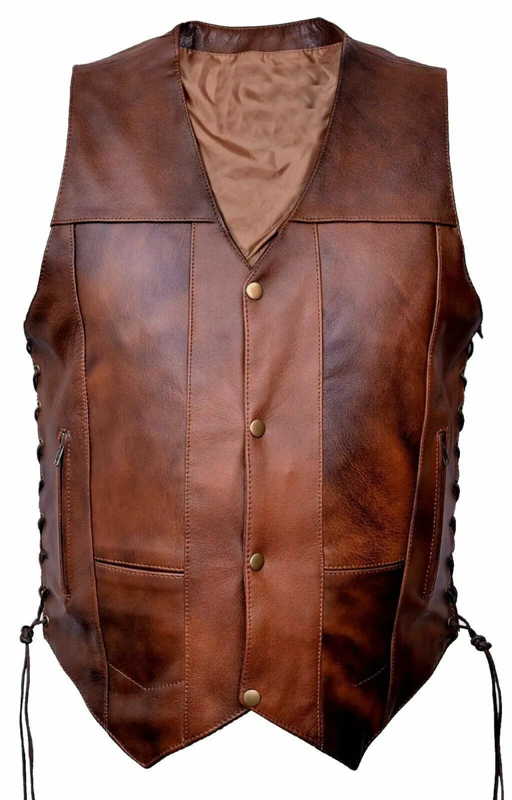 Vintage Brown Leather Vest for Men | The Leather Fits The Leather Fit