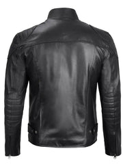 Men's Black Biker Style Leather Jacket The Leather Fit