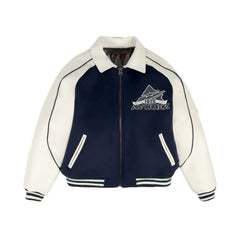 CLASSIC WHITE LEATHER VARSITY JACKET The Leather Fit