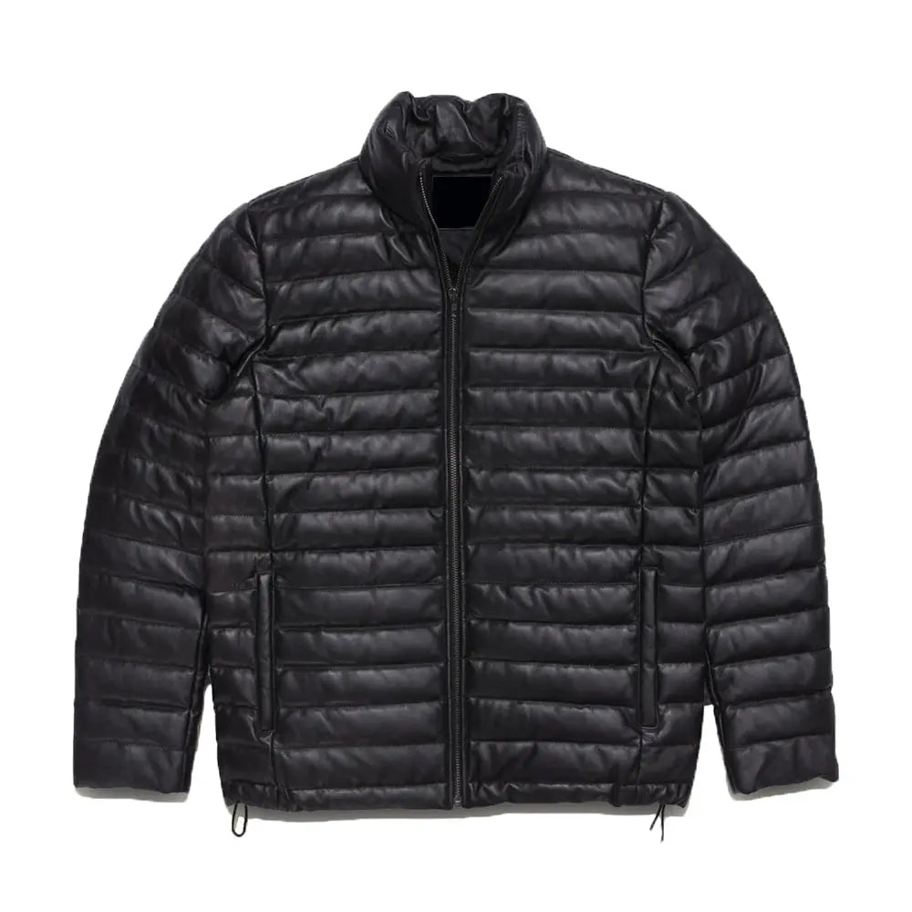 Classic Black Leather Down Jacket The Leather Fit