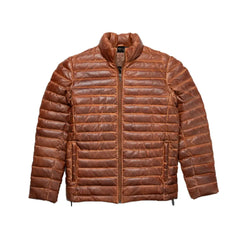 Classic Brown Leather Down Jacket The Leather Fit