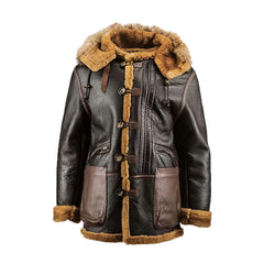 Connor Men’s Dark Brown B-7 Bomber Leather Jacket The Leather Fit