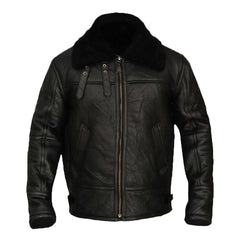 Hardy B-3 Shearling Black Leather Aviator Jacket The Leather Fit