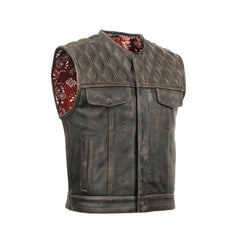 Lowcut Men's motorcycle Leather Vest The Leather Fit