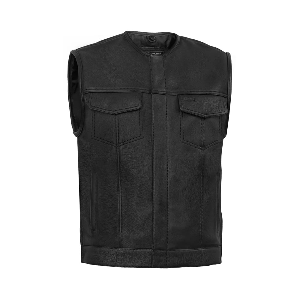 Maverick Men's Motorcycle Leather Vest The Leather Fit