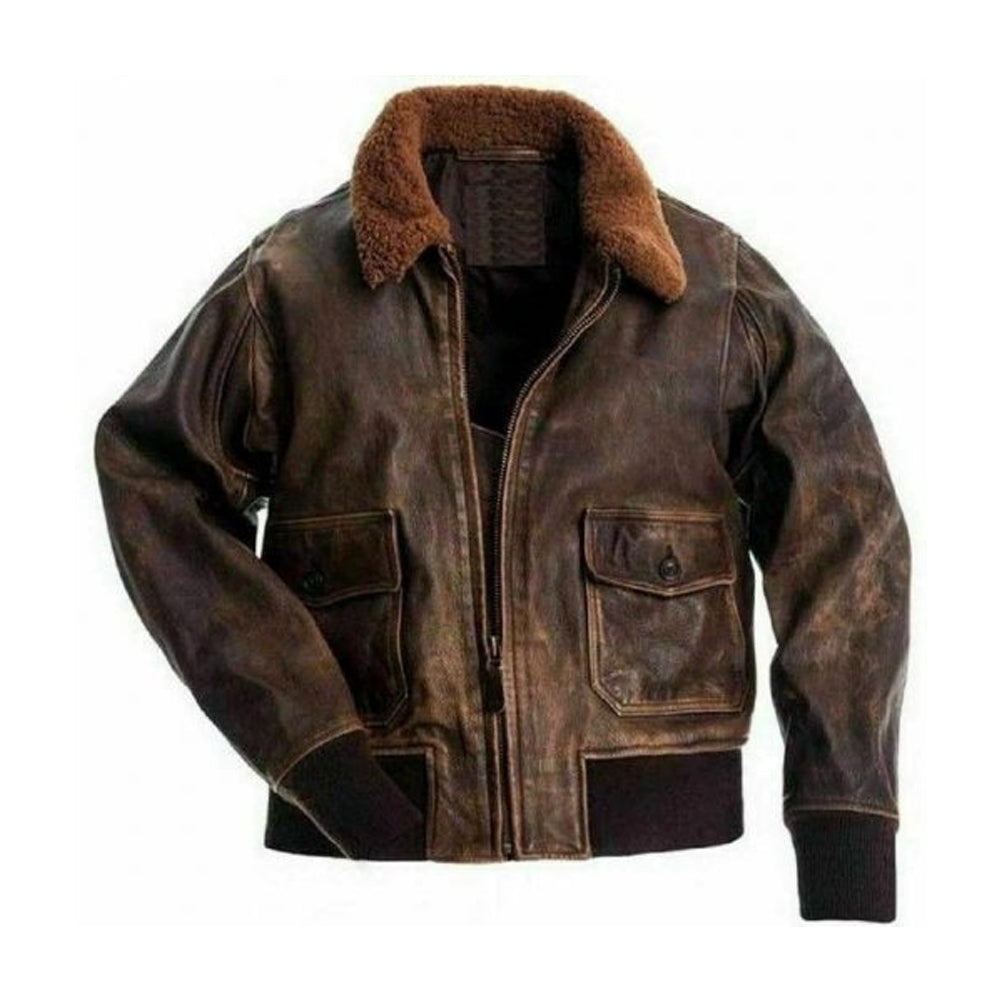 Men Distressed Bomber Leather Jacket The Leather Fit