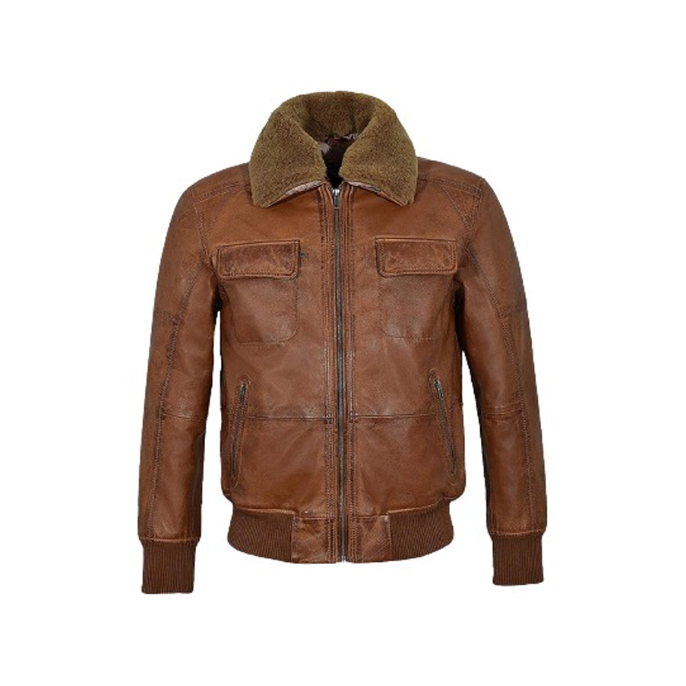 Men’s AIR Force Aviator Brown Bomber Jacket The Leather Fit