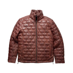 Men’s Black Puffer Hooded Quilted Jacket The Leather Fit