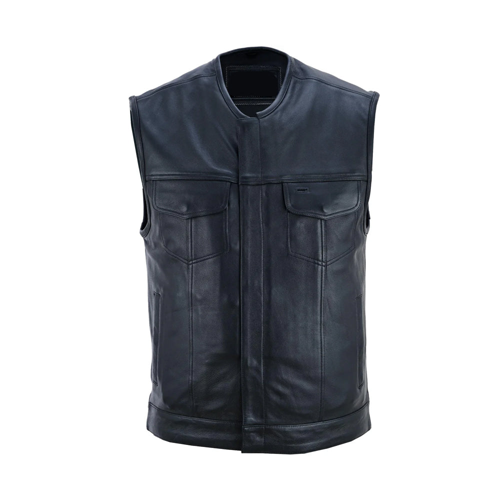 Men’s Casual Biker Leather Vest The Leather Fit