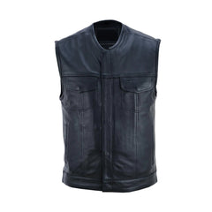 Men’s Casual Biker Leather Vest The Leather Fit