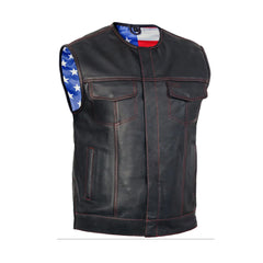 Men’s Club Style Leather Vest The Leather Fit
