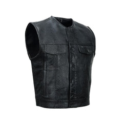 Men's Lowcut Motorcycle Leather Vest The Leather Fit