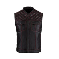 Men’s Quilted Leather Biker Vest The Leather Fit