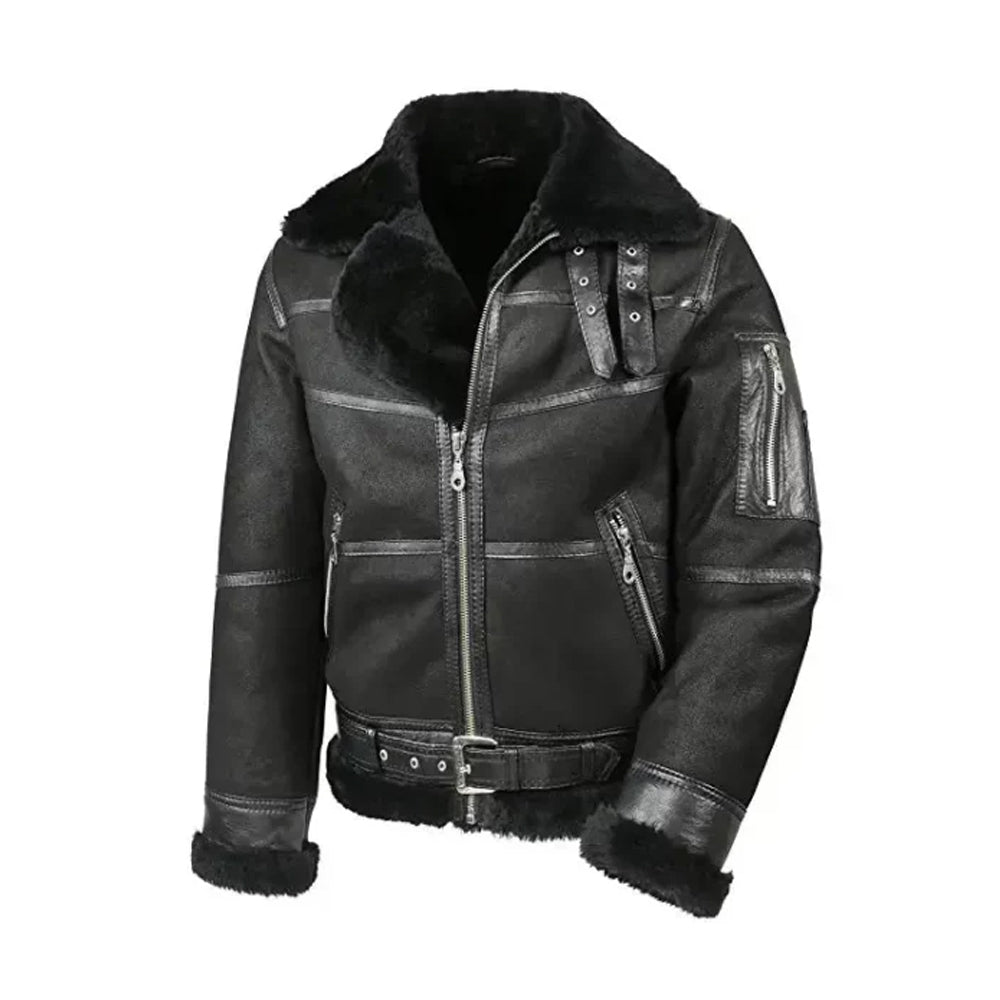 Mens Aviator B16 Sheepskin Shearling Jacket The Leather Fit