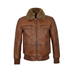 Mens Aviator Shearling Bomber jacket The Leather Fit