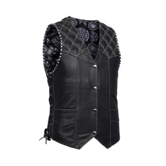Midnight Thread Men’s Motorcycle Leather Vest The Leather Fit