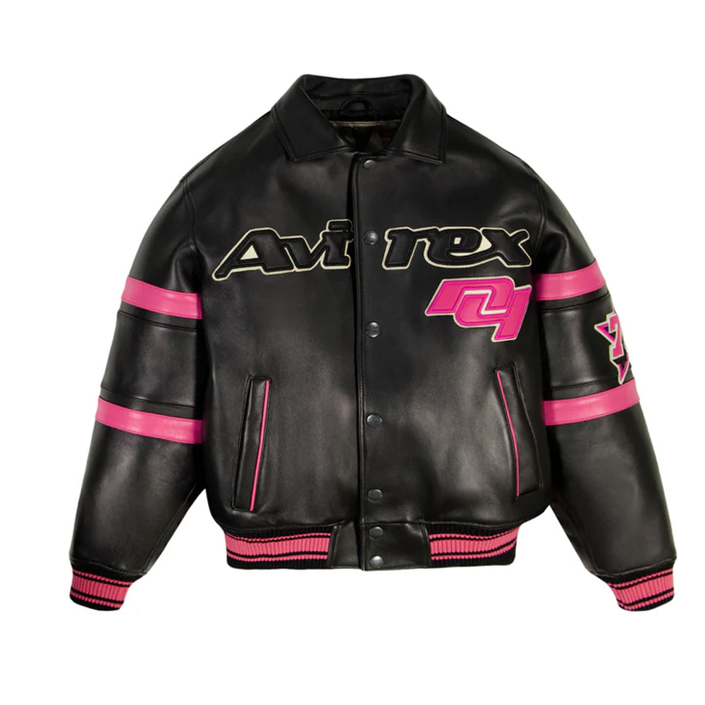 PREMIUM LEATHER JACKET BLACK-PINK The Leather Fit