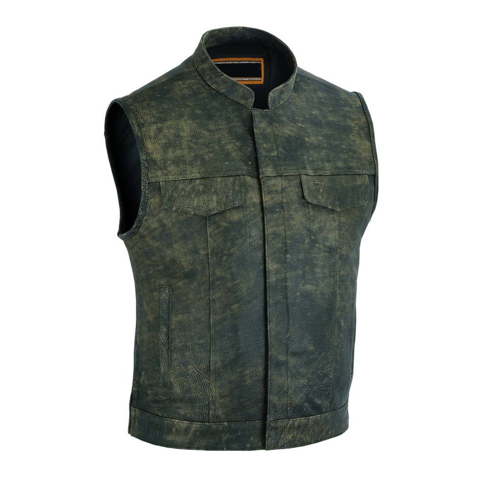 Toretto Men's Motorcycle Leather Vest The Leather Fit