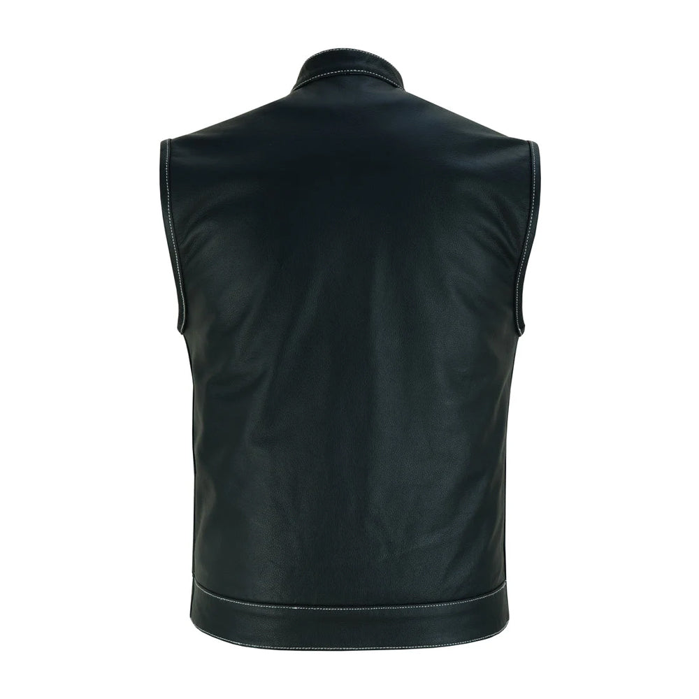 Men’s Street Style Leather Vest The Leather Fit