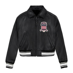 WOMEN CLASSIC CROPPED BLACK LEATHER ICON JACKET The Leather Fit