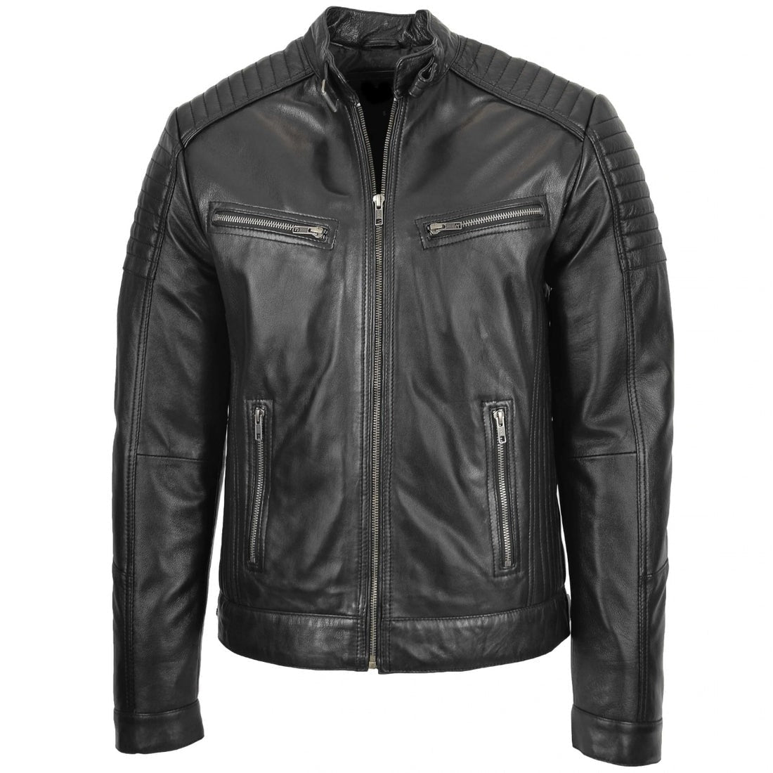 Quilted Black Leather Jacket Men The Leather Fit
