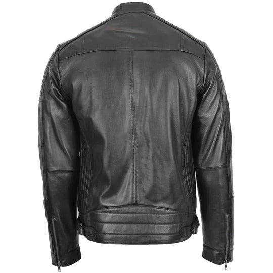Quilted Black Leather Jacket Men The Leather Fit