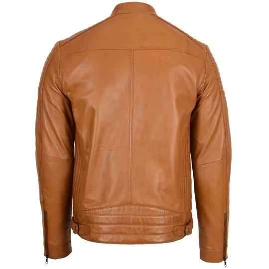 Brown Wax Real Leather Jacket Men The Leather Fit