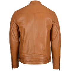 Brown Wax Real Leather Jacket Men The Leather Fit