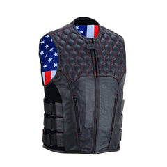 Wheels Men's Motorcycle Leather Vest The Leather Fit