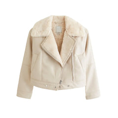 Women Skin Faux Shearling Leather Jacket The Leather Fit