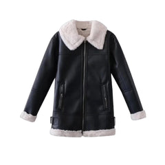 Women B3 Fur Shearling Leather Jacket The Leather Fit
