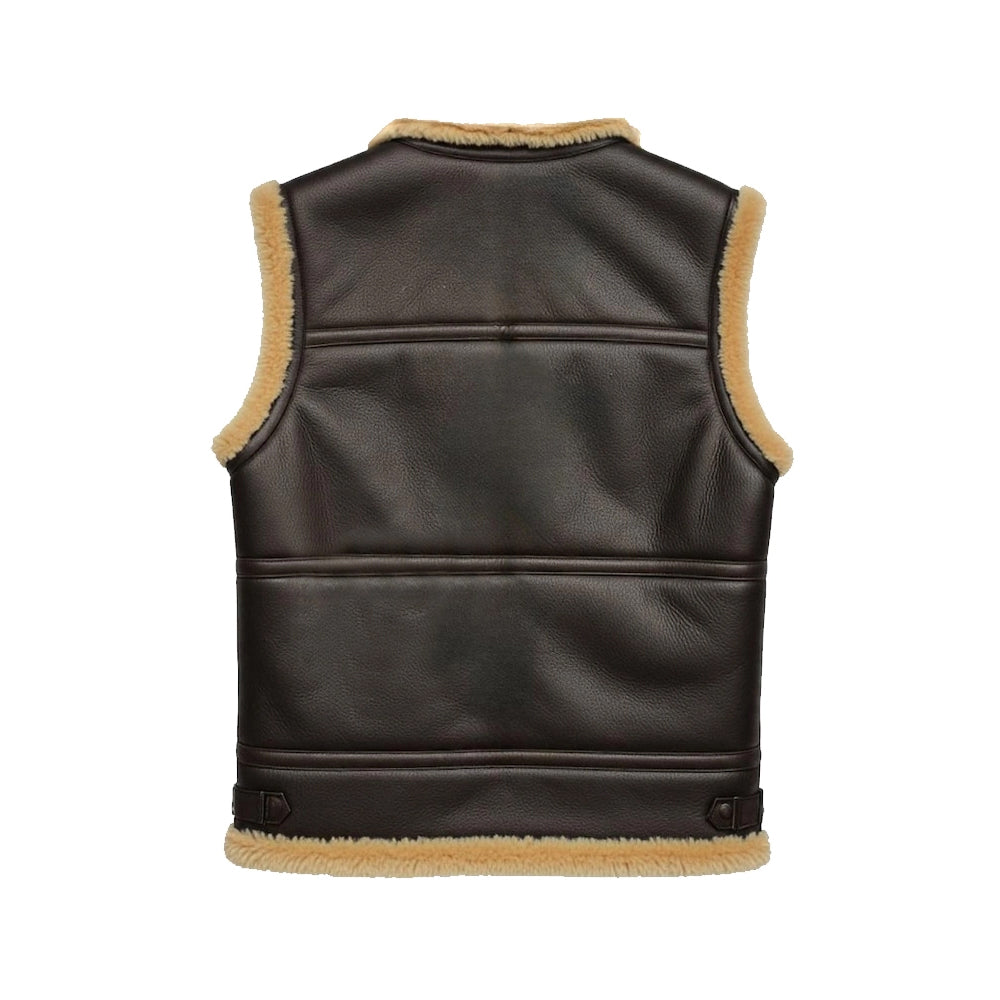 Italian Genuine Shearling Leather Vest With Soft Wool Lining The Leather Fit