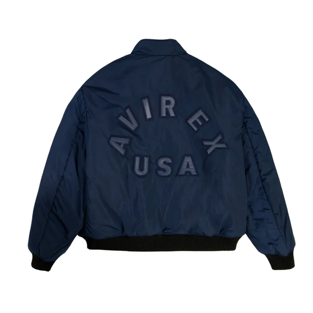 REVERSIBLE BLUE LEATHER TRACK JACKET The Leather Fit
