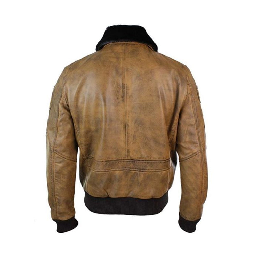 Mens Aviator Bomber Jacket The Leather Fit