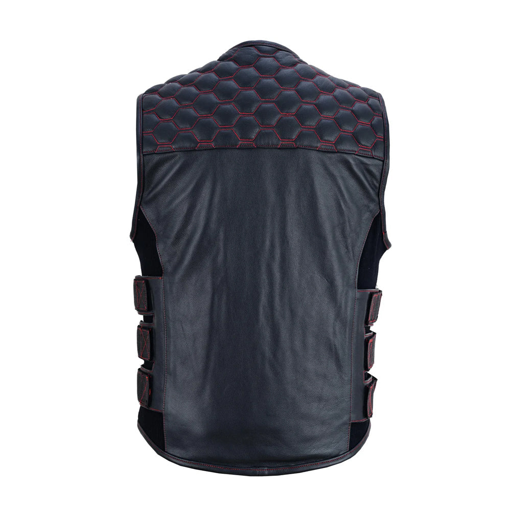 Wheels Men's Motorcycle Leather Vest The Leather Fit