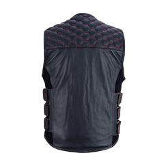 Wheels Men's Motorcycle Leather Vest The Leather Fit