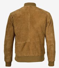 Men's Bomber Light Brown Suede Jacket The Leather Fit