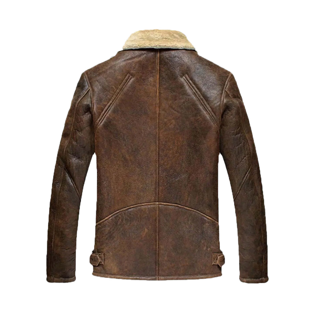 Jamie Men’s Distressed Brown Bomber Leather Jacket The Leather Fit