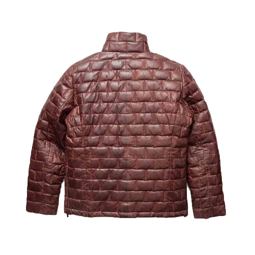 Men’s Black Puffer Hooded Quilted Jacket The Leather Fit