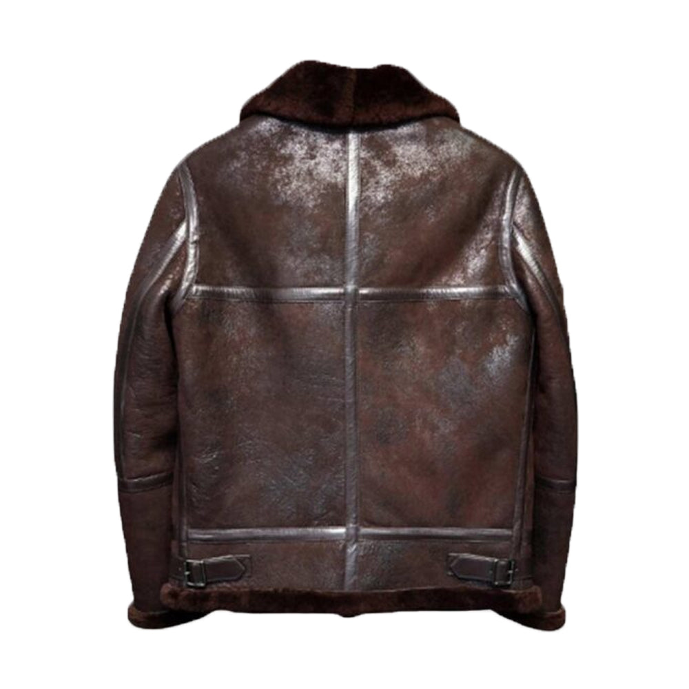 Distressed B3 Mens Shearling Leather Jacket The Leather Fit