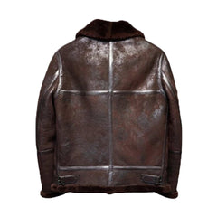 Distressed B3 Mens Shearling Leather Jacket The Leather Fit