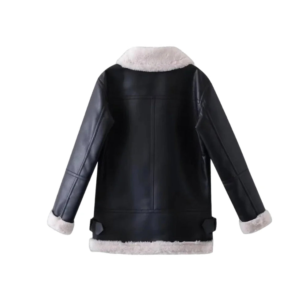 Women B3 Fur Shearling Leather Jacket The Leather Fit