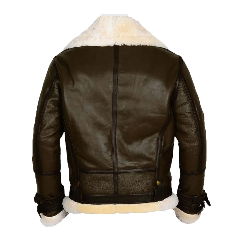 Luz B-3 Shearling Brown Leather Aviator Jacket The Leather Fit
