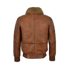 Mens Aviator Shearling Bomber jacket The Leather Fit